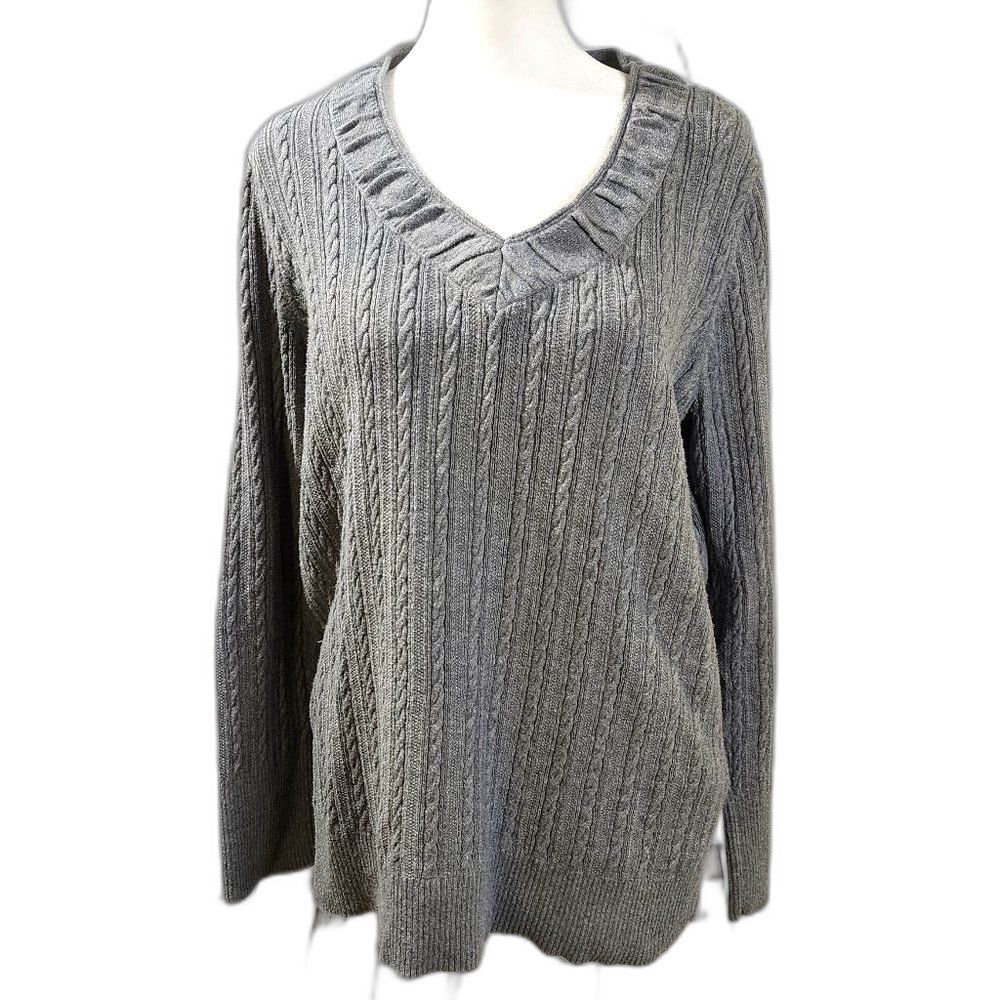 Eddie Bauer knit v-neck sweater sz L